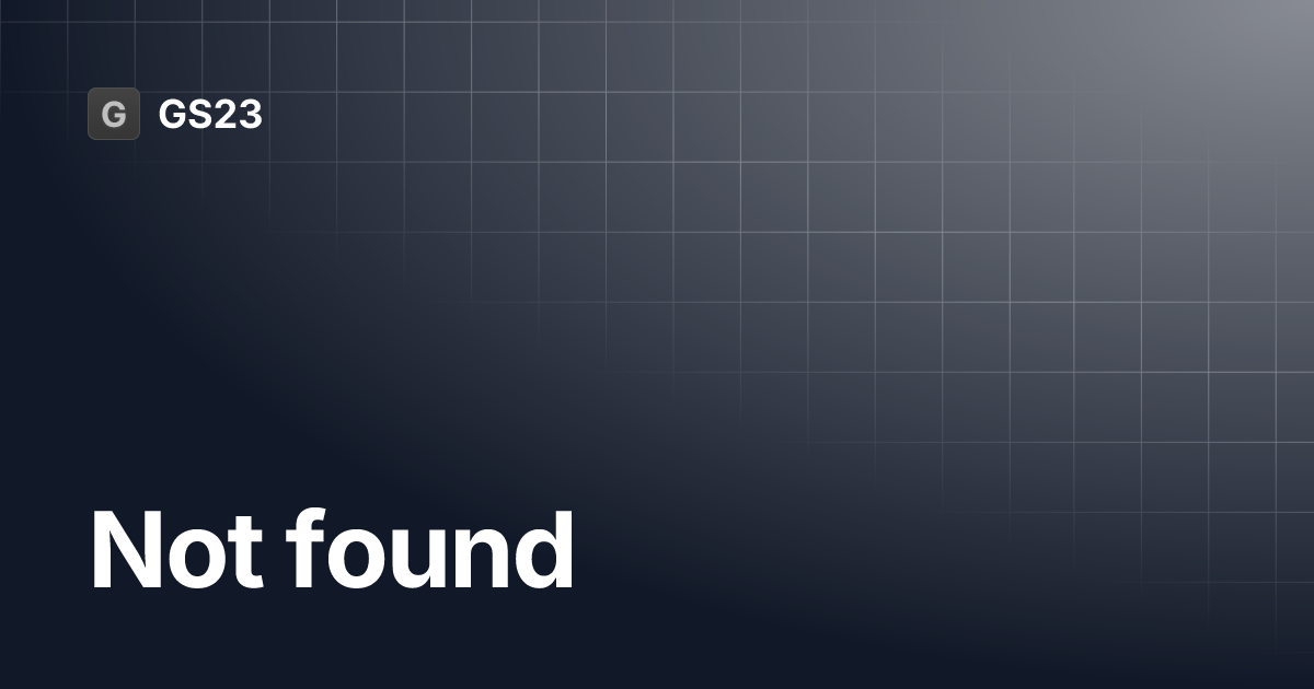 Welcome to GS23 Tutorial website. | GS23
